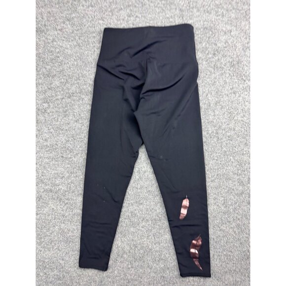 Onzie Flow Crop Leggings Women's S/M Black Pink Metallic Leaf Yoga Made In USA - Picture 10 of 10